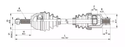 Вал OPEN PARTS DRS6134.00