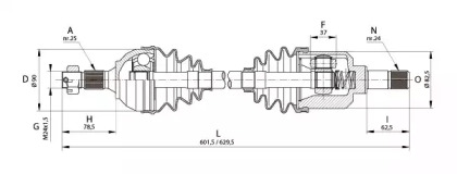 Вал OPEN PARTS DRS6165.00