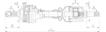 Вал OPEN PARTS DRS6202.00