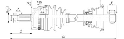 Вал OPEN PARTS DRS6212.00