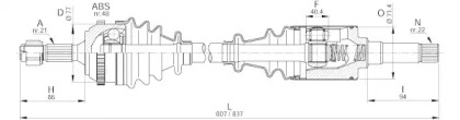 Вал OPEN PARTS DRS6215.00