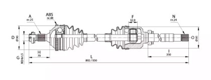 Вал OPEN PARTS DRS6217.00