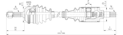 Вал OPEN PARTS DRS6224.00