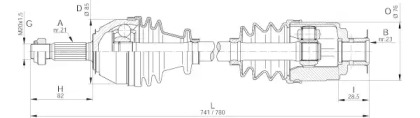 Вал OPEN PARTS DRS6225.00