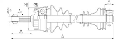 Вал OPEN PARTS DRS6251.00