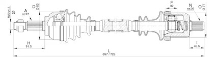 Вал OPEN PARTS DRS6318.00