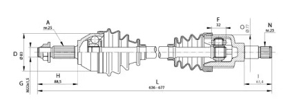 Вал OPEN PARTS DRS6321.00