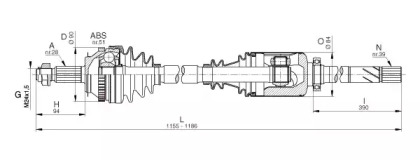 Вал OPEN PARTS DRS6332.00