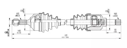 Вал OPEN PARTS DRS6336.00