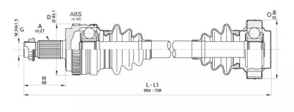 Вал OPEN PARTS DRS6346.00