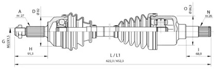 Вал OPEN PARTS DRS6376.00