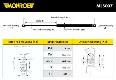 Газовая пружина MONROE ML5007