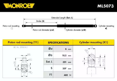 Газовая пружина MONROE ML5073