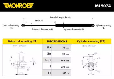 Газовая пружина MONROE ML5074