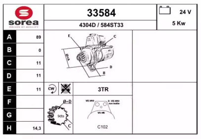 Стартер EAI 33584