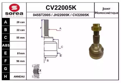 Шарнирный комплект EAI CV22005K