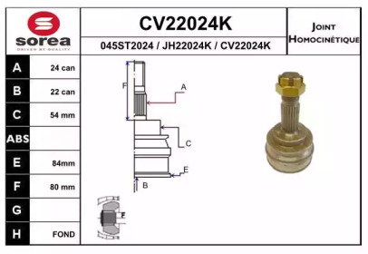 Шарнирный комплект EAI CV22024K