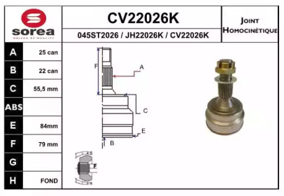 Шарнирный комплект EAI CV22026K