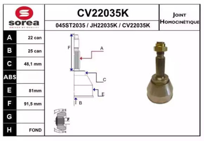 Шарнирный комплект EAI CV22035K