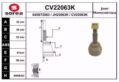 Шарнирный комплект EAI CV22063K