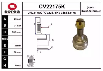 Шарнирный комплект EAI CV22175K