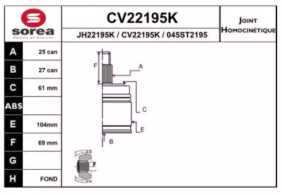 Шарнирный комплект EAI CV22195K