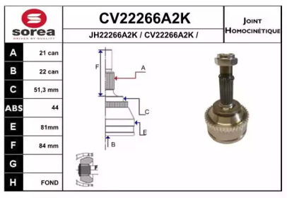 Шарнирный комплект EAI CV22266A2K