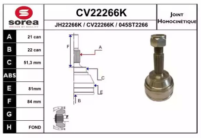 Шарнирный комплект EAI CV22266K