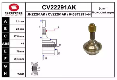 Шарнирный комплект EAI CV22291AK