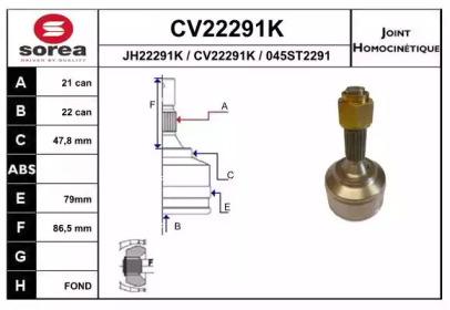 Шарнирный комплект EAI CV22291K