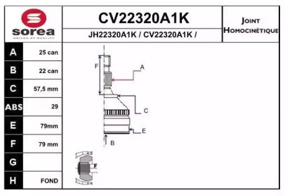 Шарнирный комплект EAI CV22320A1K