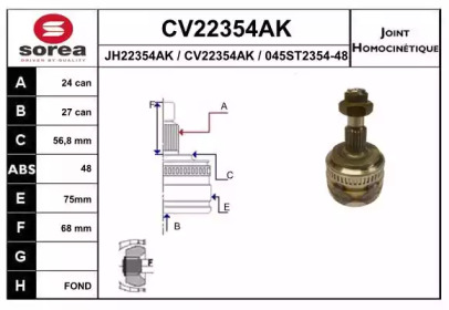 Шарнирный комплект EAI CV22354AK