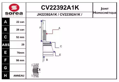 Шарнирный комплект EAI CV22392A1K