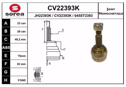 Шарнирный комплект EAI CV22393K