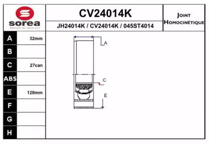 Шарнирный комплект EAI CV24014K