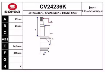 Шарнирный комплект EAI CV24236K