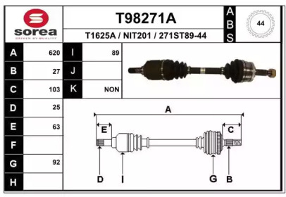 Вал EAI T98271A