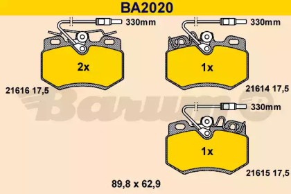 Комплект тормозных колодок BARUM BA2020