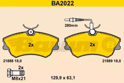 Комплект тормозных колодок BARUM BA2022