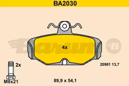 Комплект тормозных колодок BARUM BA2030