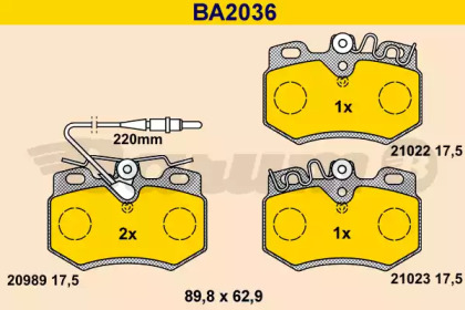 Комплект тормозных колодок BARUM BA2036