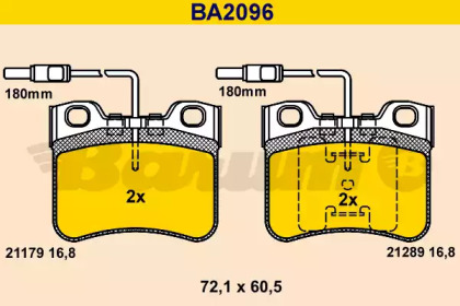 Комплект тормозных колодок BARUM BA2096