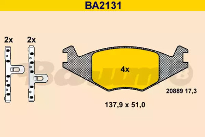 Комплект тормозных колодок BARUM BA2131