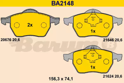 Комплект тормозных колодок BARUM BA2148