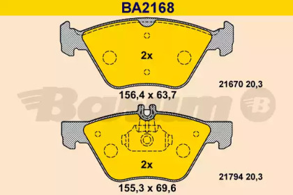 Комплект тормозных колодок BARUM BA2168