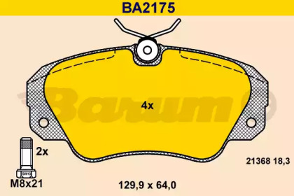 Комплект тормозных колодок BARUM BA2175