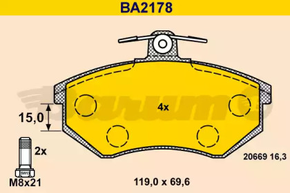 Комплект тормозных колодок BARUM BA2178