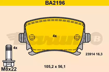 Комплект тормозных колодок BARUM BA2196