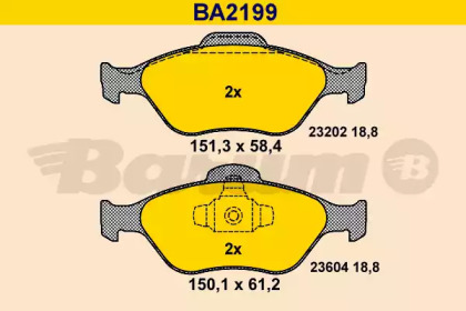 Комплект тормозных колодок BARUM BA2199