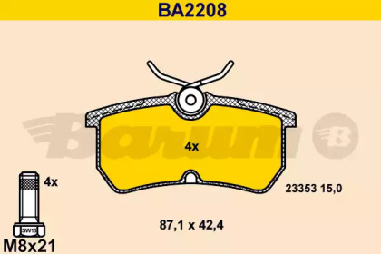 Комплект тормозных колодок BARUM BA2208